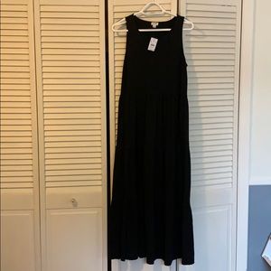J. Crew Factory black tiered maxi dress